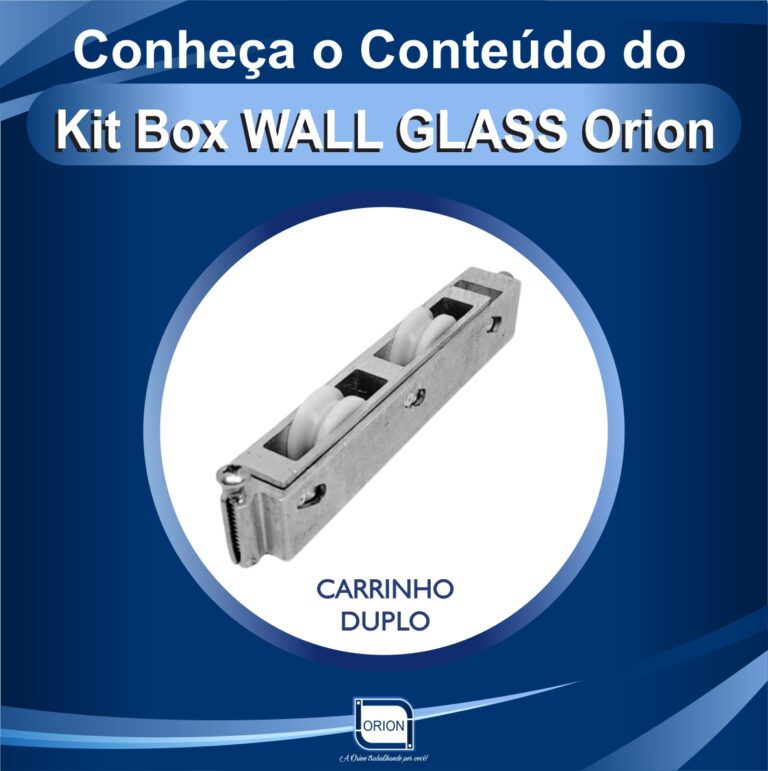 KIT BOX WALL GLASS ORION componentes carrinho duplo